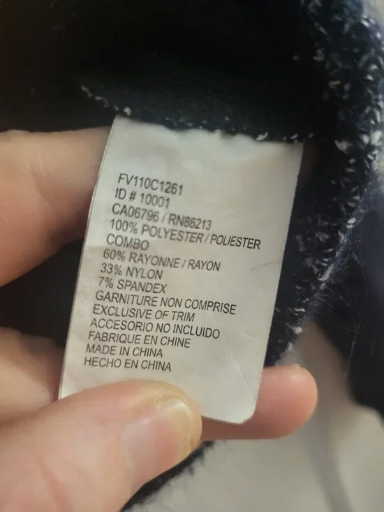 Tristan Mixed Media Tweed Moto Jacket - Black/Gray - Size M - Picture 6 of 6